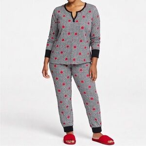 Victoria's Secret Black and Red thermal Pajama Set